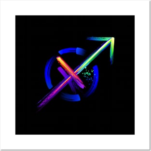 Sagittarius zodiac sign luminescent paint Posters and Art